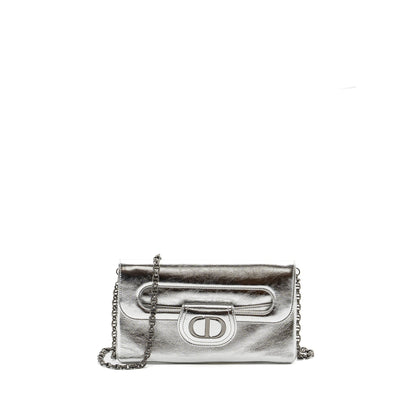Dior Diordouble Clutch With Chains Calfskin Argent Black Hardware Rovelle Bags