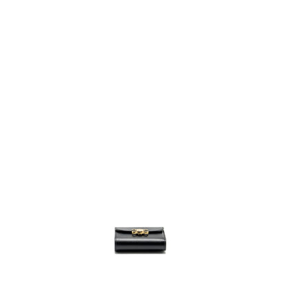 Celine Small Triomphe Flap Wallet Shiny Calfskin Black