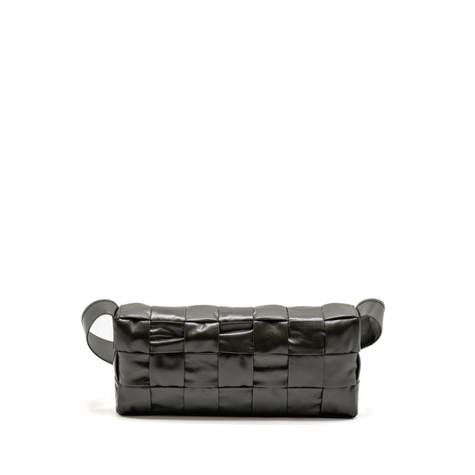 Bottega Veneta Cassette Crossbody Purse Lambskin Dark Green Ruthenium