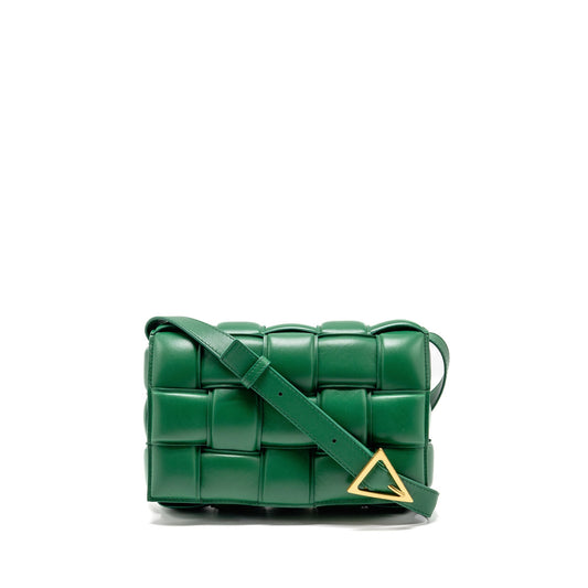 Bottega Veneta Padded Cassette Intreccio Nappa Lambskin Green