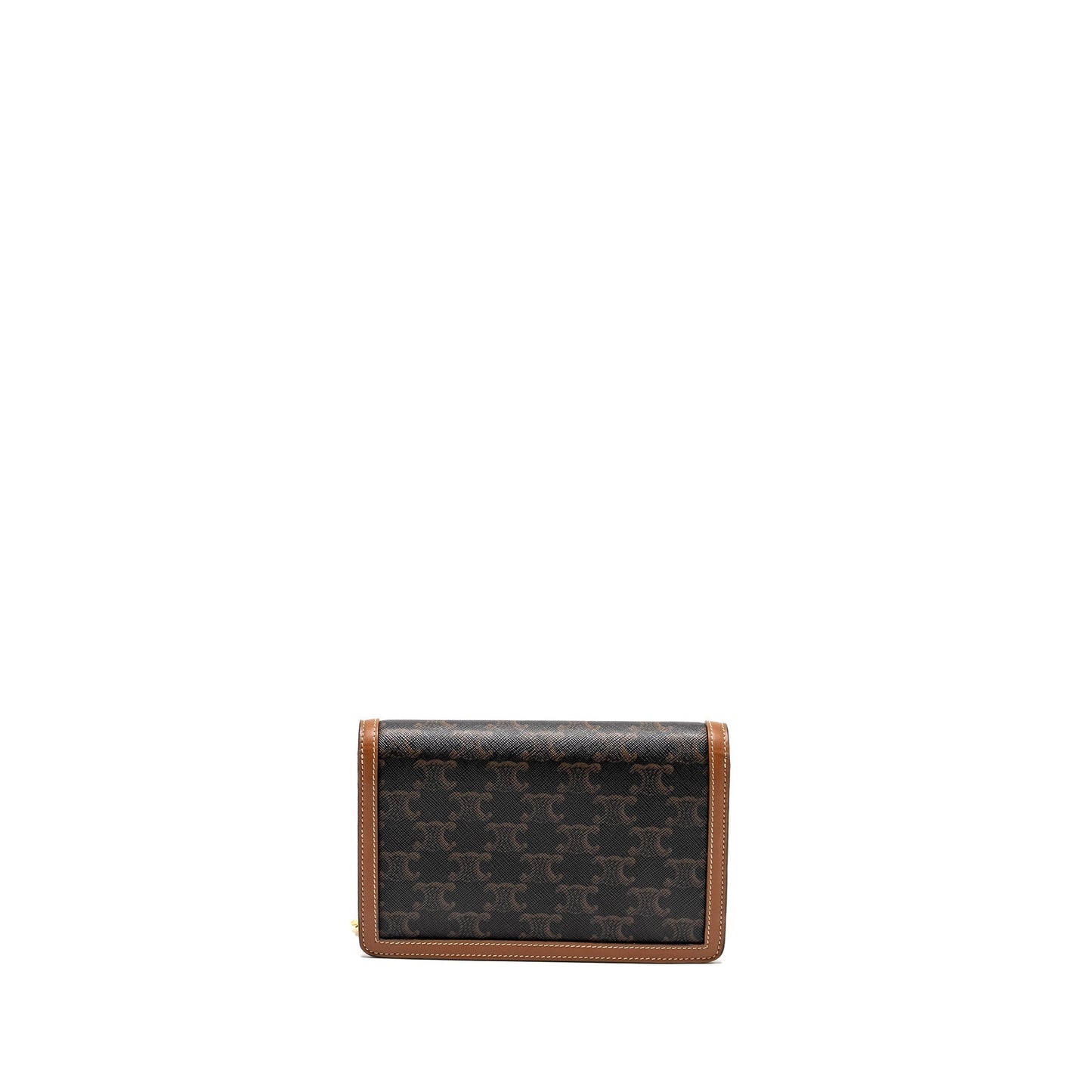 Luxury CELINE Wallet on Chain Margo Triomphe Canvas/Calfskin Tan
