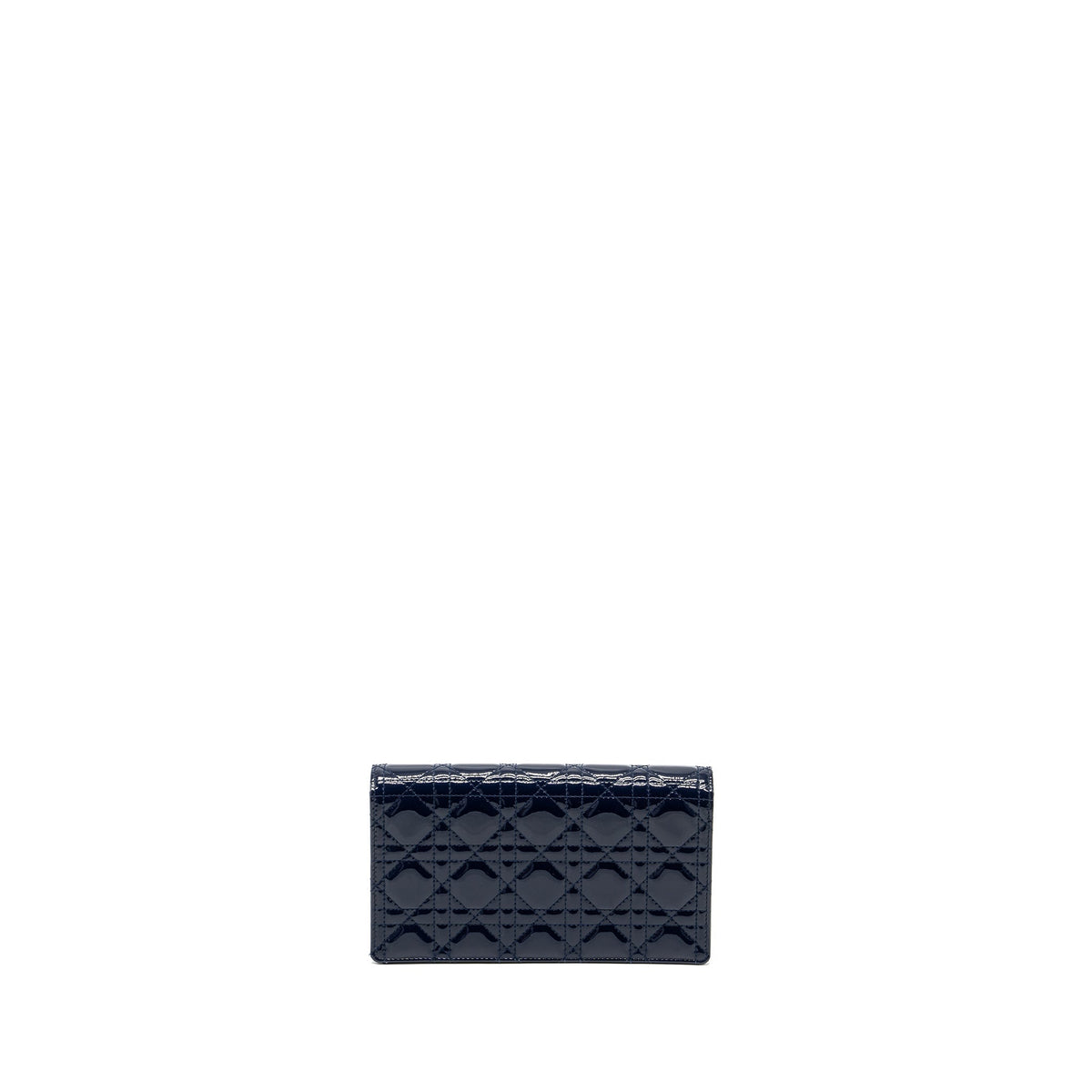 Dior Lady Dior Pouch with Chain patent dark blue Rovelle Bags