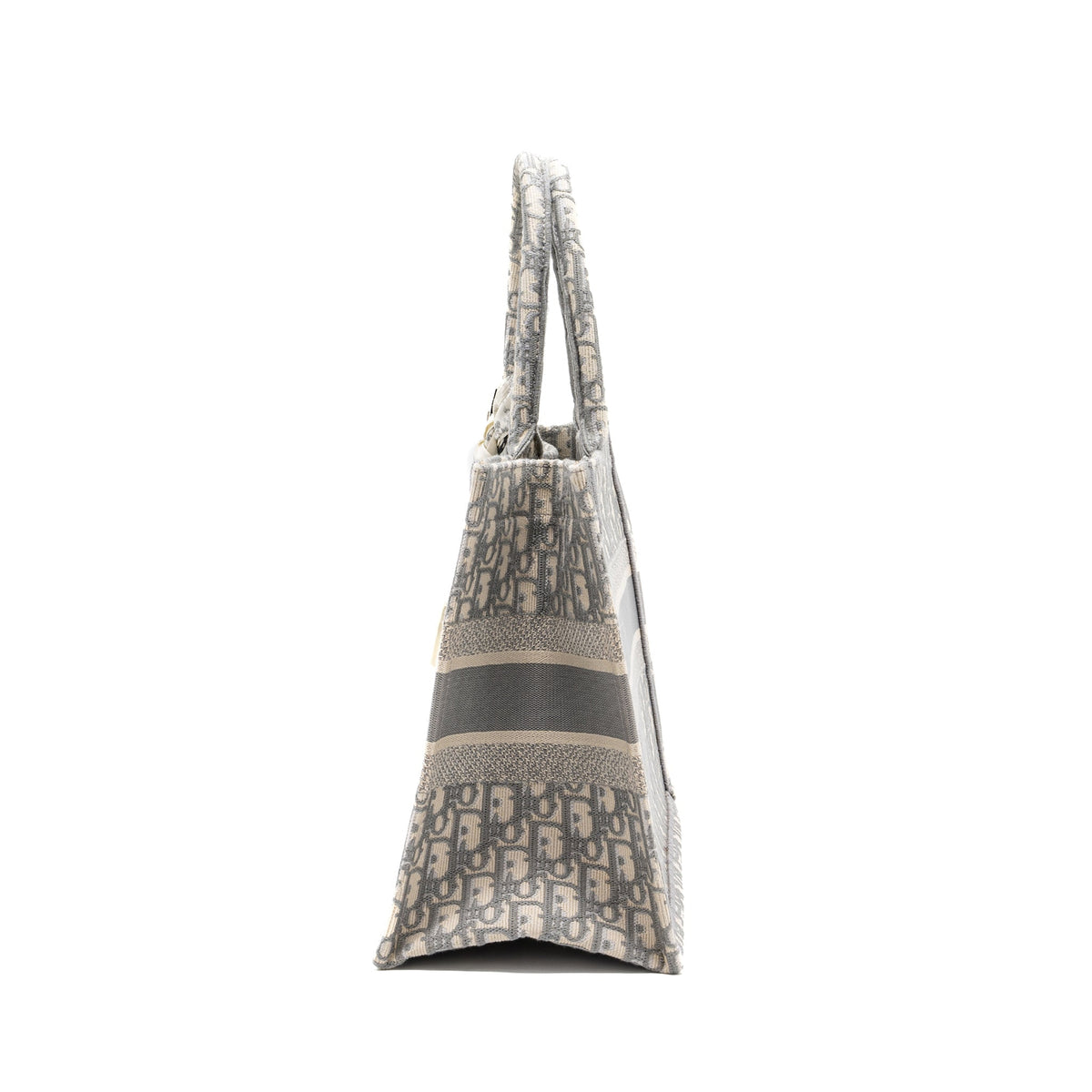 Dior Meidum Book Tote Dior Oblique Embroidery Canvas Ecru/Grey Rovelle Bags