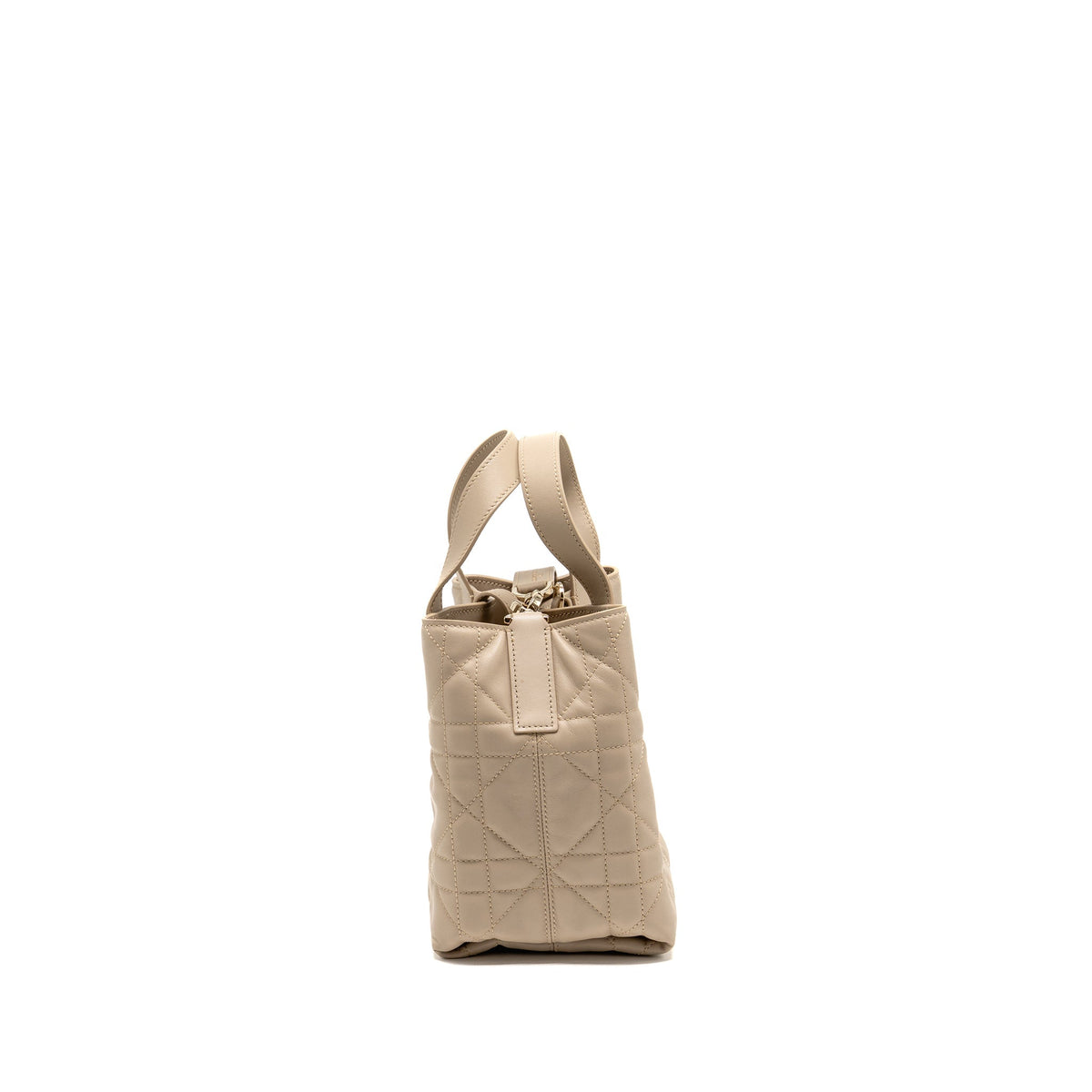 Dior Small Dior Toujours Vertical Tote Purse Macrocannage Calfskin Powder Beige Rovelle Bags