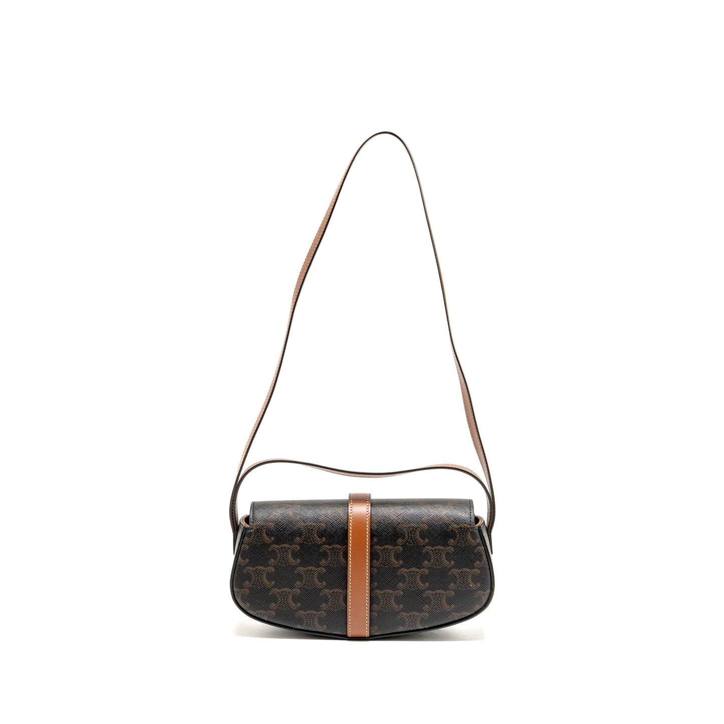 Celine Clutch On Strap Tabou Triomphe Canvas/Calfskin Tan