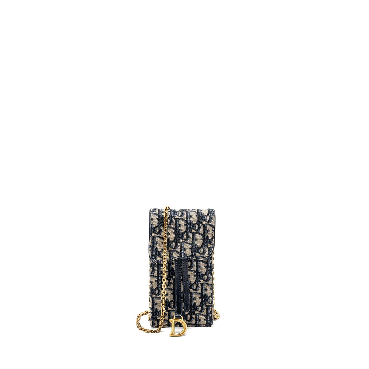 Dior Saddle Phone Pouch Dior Oblique Jacquard Blue Rovelle Bags