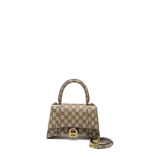 Balenciaga X Gucci Hourglass S Gg Supreme Canvas Ghw Rovelle Bags