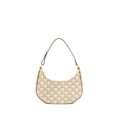 Celine Ava Purse triomphe canvas / calfskin white