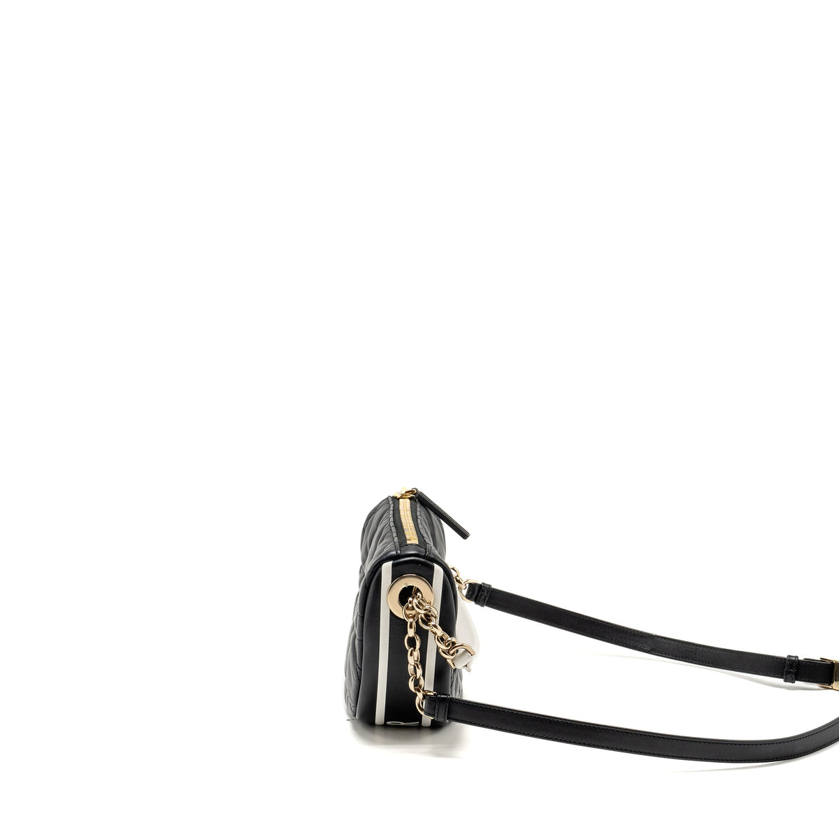 Dior Small Vibe Hobo Purse Cannage Lambskin Black/White Rovelle Bags