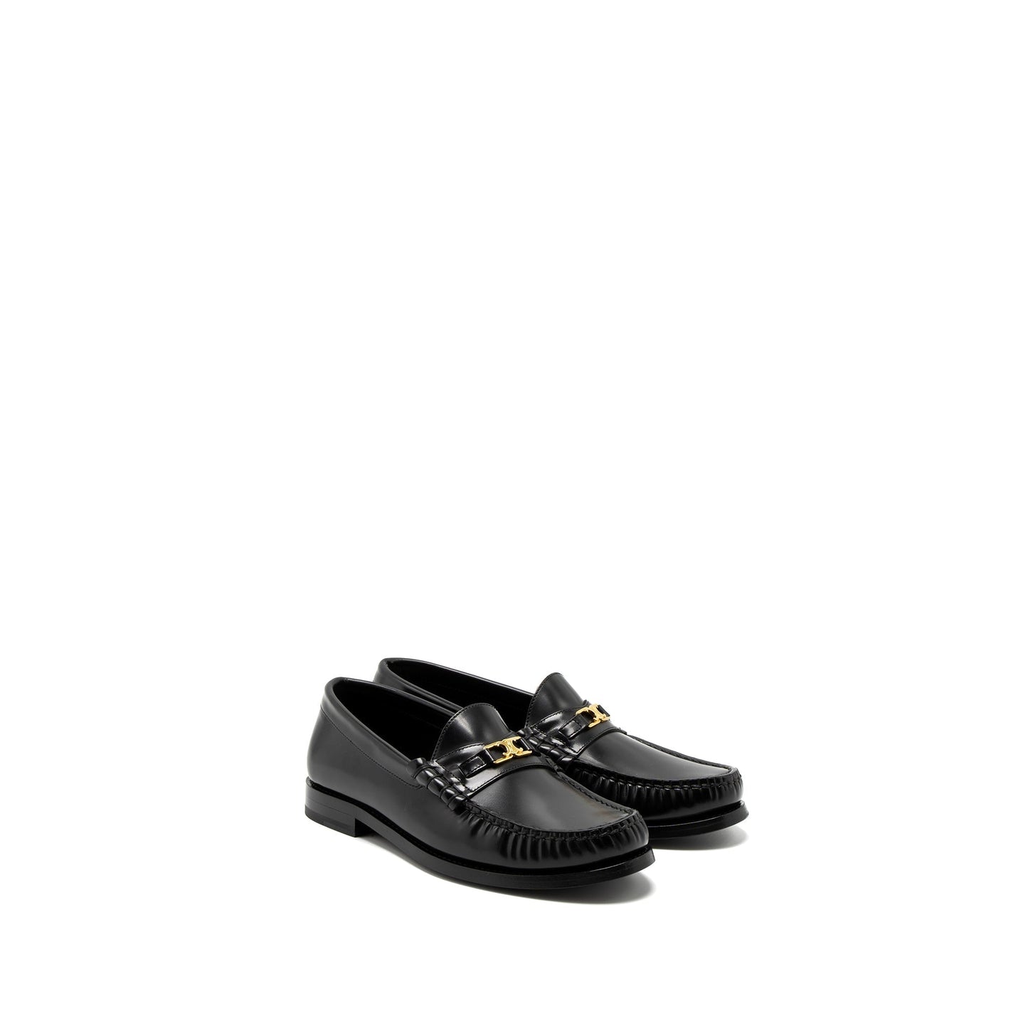 Celine Size 37 Luco Triomphe Loafer Calfskin Black