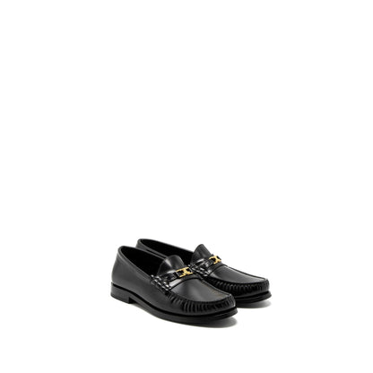 Celine Size 37 Luco Triomphe Loafer Calfskin Black