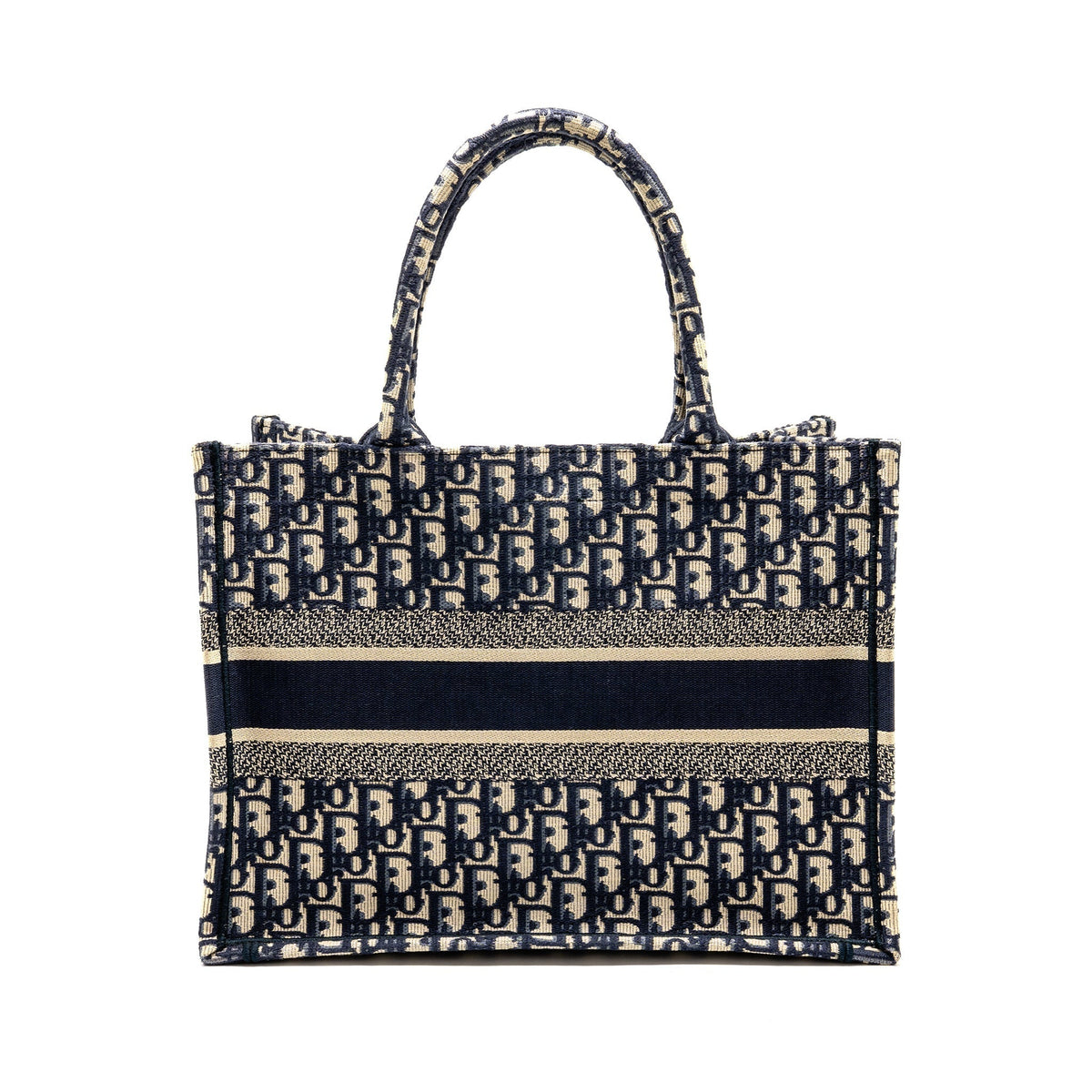 Dior Medium Dior Book Tote Dior Oblique Embroidery Ecru/Blue Rovelle Bags
