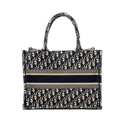 Dior Medium Dior Book Tote Dior Oblique Embroidery Ecru/Blue Rovelle Bags