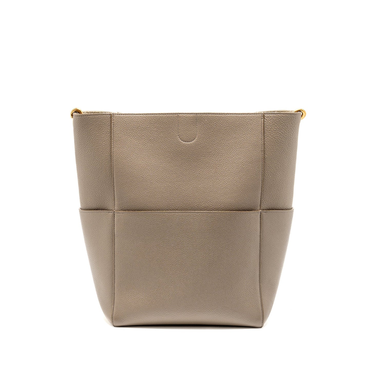 Celine Sangle Bucket Purse Grained Calfskin Grey