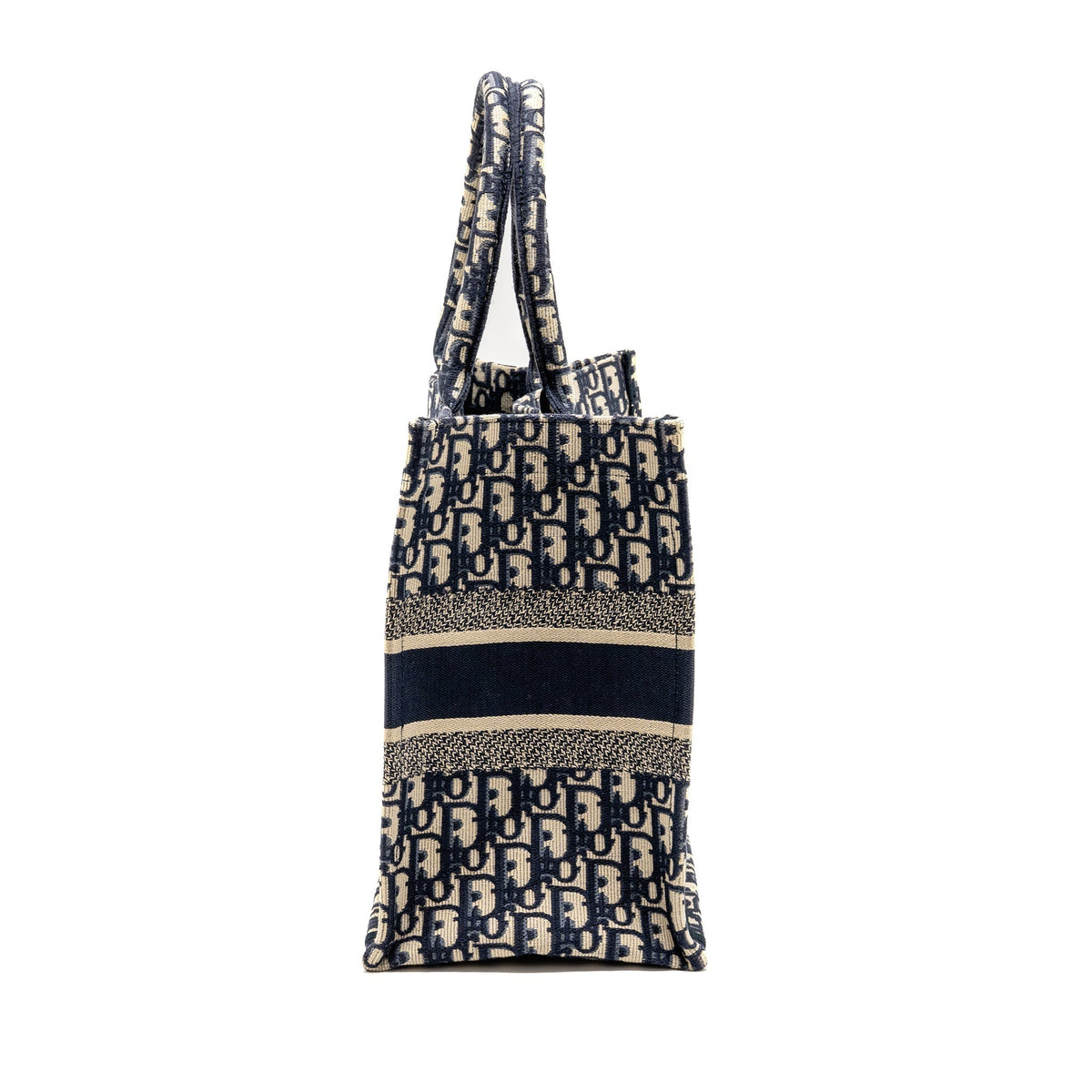 Dior Medium Dior Book Tote Dior Oblique Embroidery Ecru/Blue Rovelle Bags