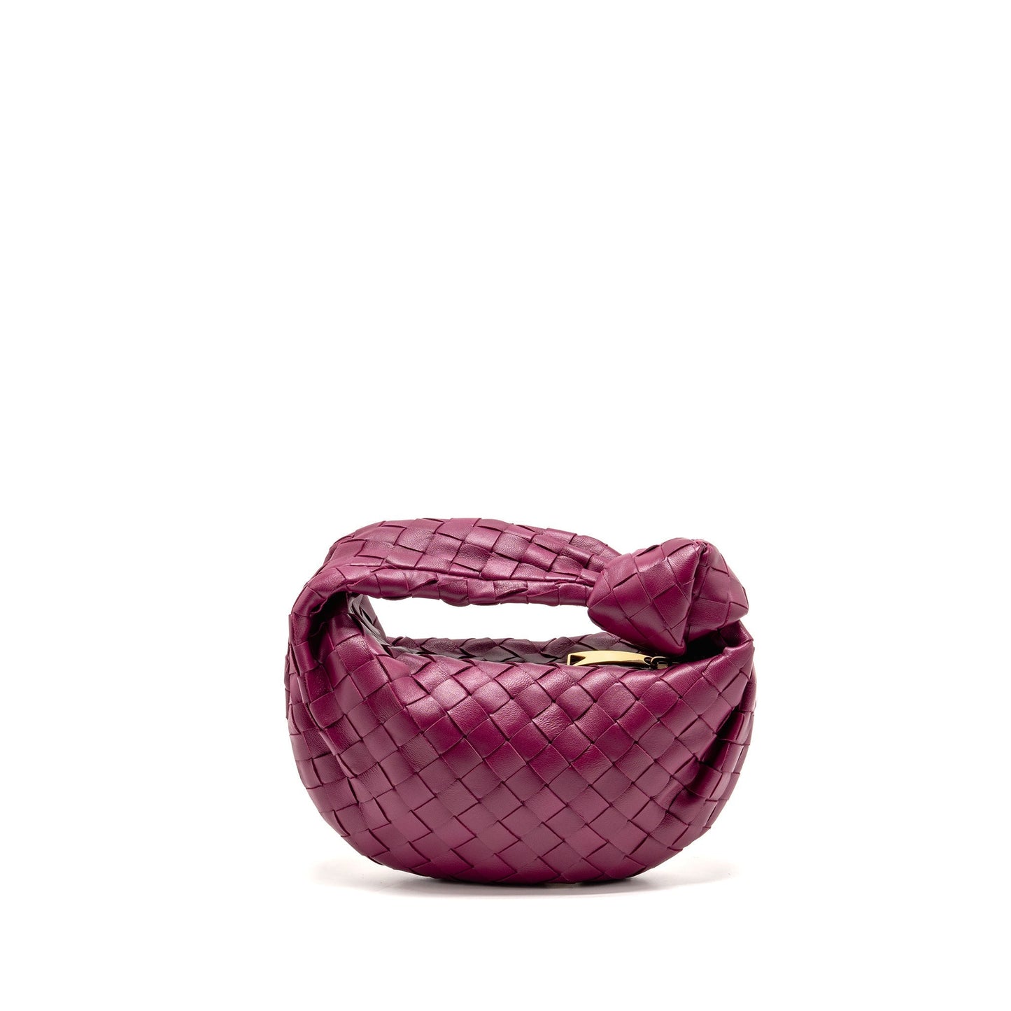 Bottega Veneta Mini Jodie Lambskin Dark Pink
