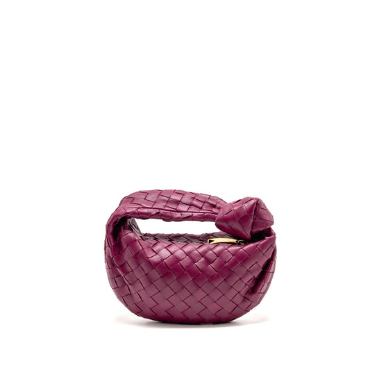 Bottega Veneta Mini Jodie Lambskin Dark Pink