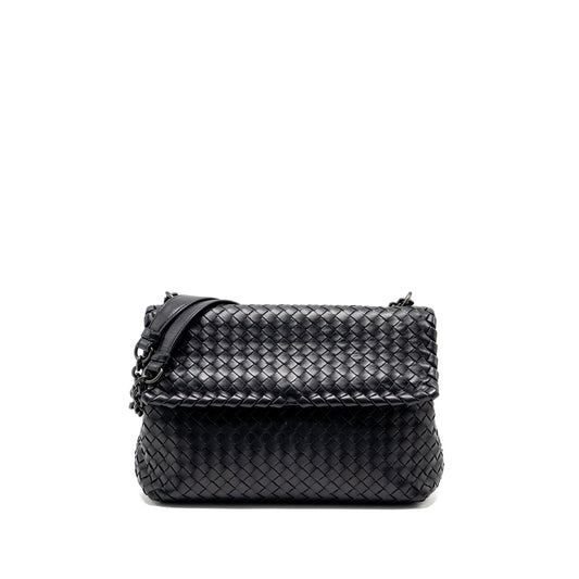 Bottega Veneta Olympia Purse Leather Black with Black Hardware