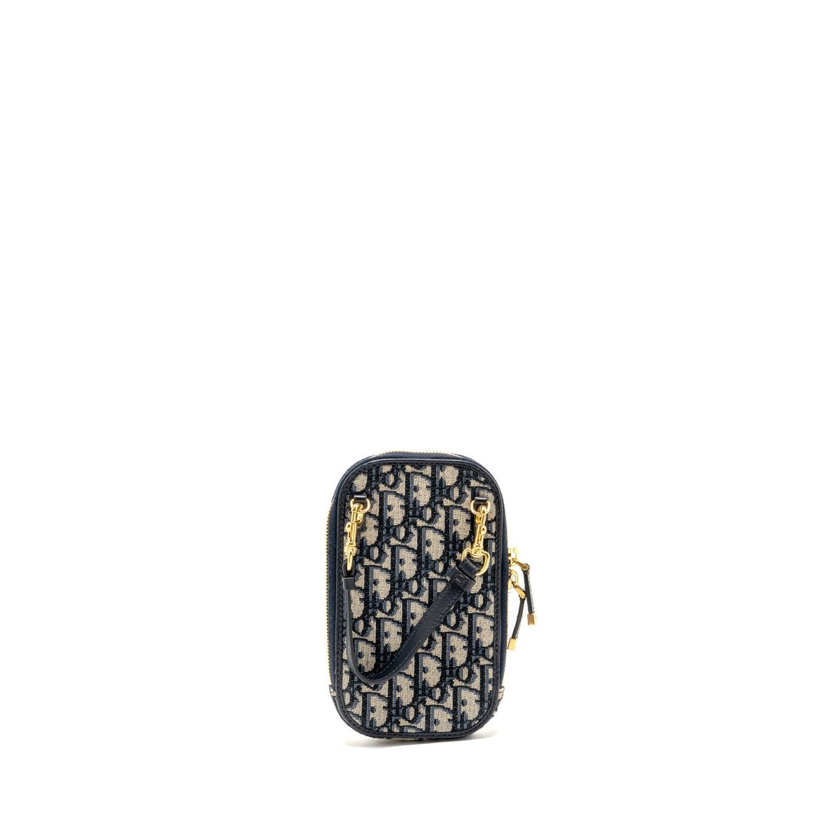 Dior 30 Montaigne Phone Pouch Oblique Jacquard Canvas Navy Rovelle Bags