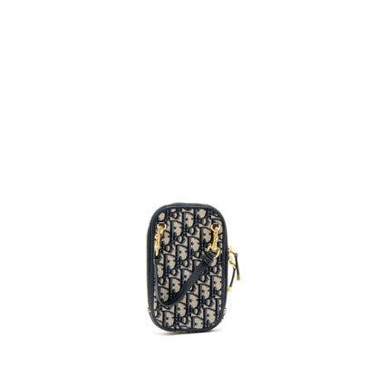 Dior 30 Montaigne Phone Pouch Oblique Jacquard Canvas Navy Rovelle Bags