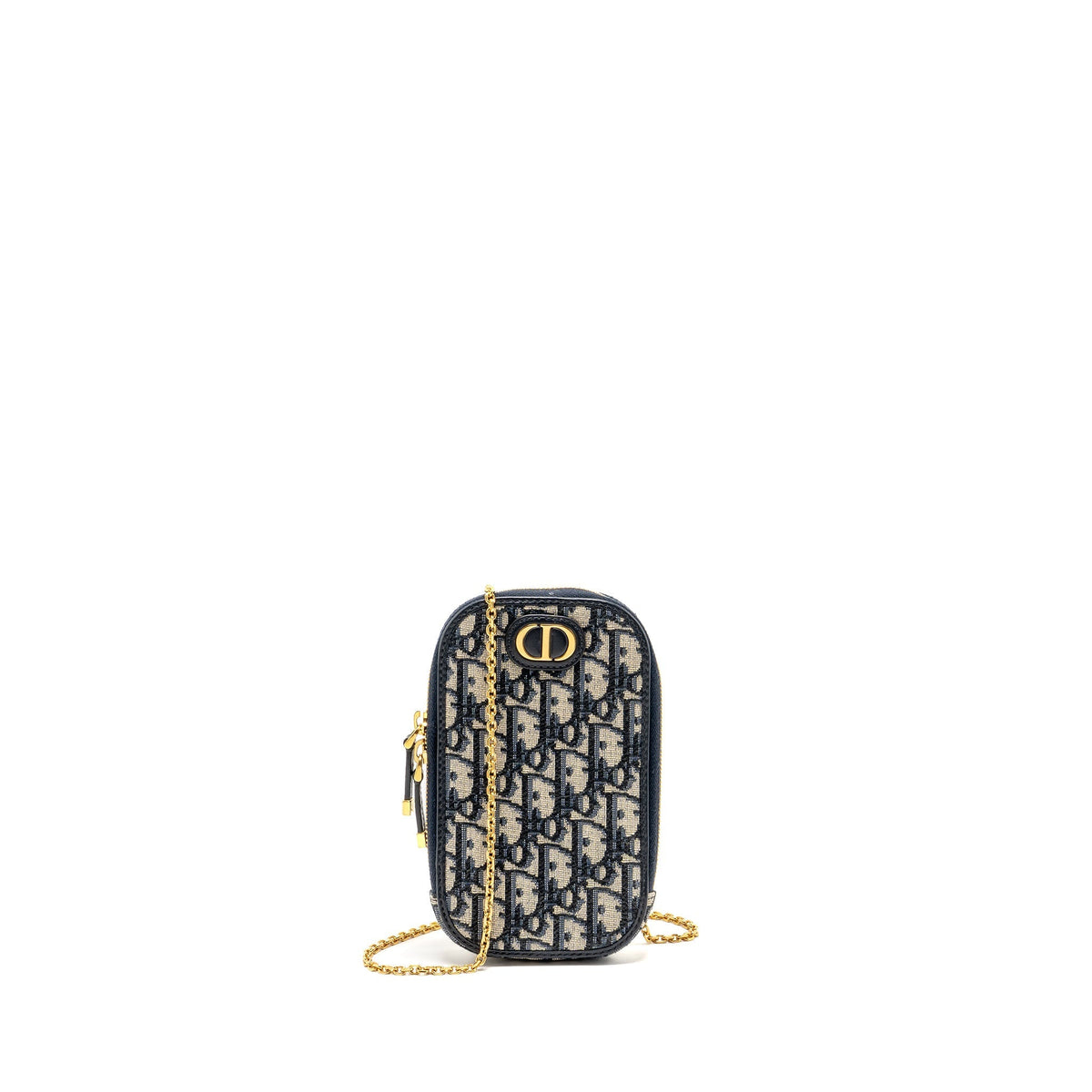 Dior 30 Montaigne Phone Pouch Oblique Jacquard Canvas Navy Rovelle Bags