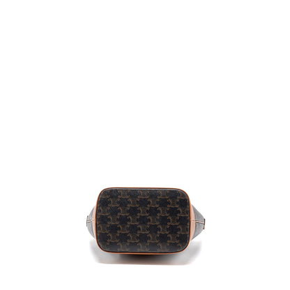 Celine Small Bucket Purse Triomphe Canvas/ Leather