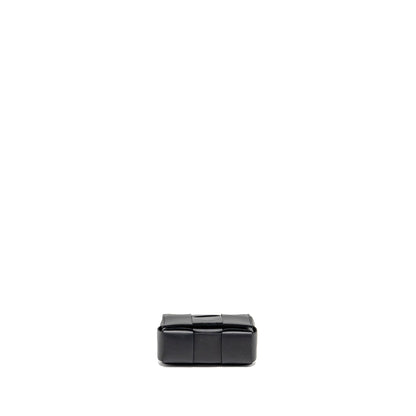 Bottega Veneta Intreccio Cassette Mini Purse Lambskin Black