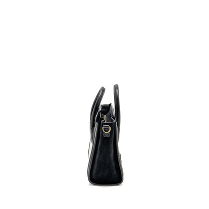 Celine Nano Luggage Purse calfskin black / white