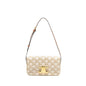 Celine Triomphe Shouder Purse Triomphe Canvas / Calfskin White