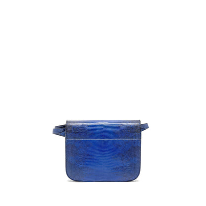 Luxury CELINE Medium Classic Box Bag Lizard Blue GHW