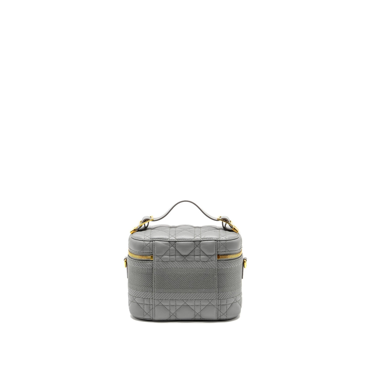 Dior Small Diortravel Vanity Case Cannage Lambskin Grey Rovelle Bags