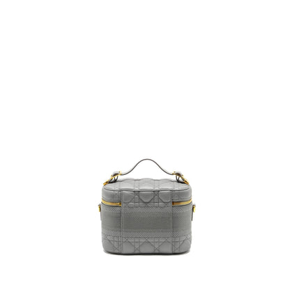 Dior Small Diortravel Vanity Case Cannage Lambskin Grey Rovelle Bags