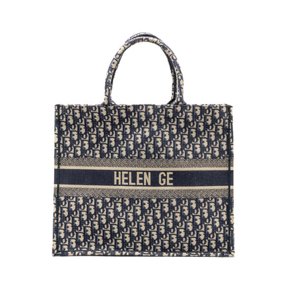 Dior Large Book tote dior oblique canvas blue Rovelle Bags