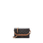 Luxury CELINE Wallet on Strap Triomphe Canvas/Smooth Lambskin TAN