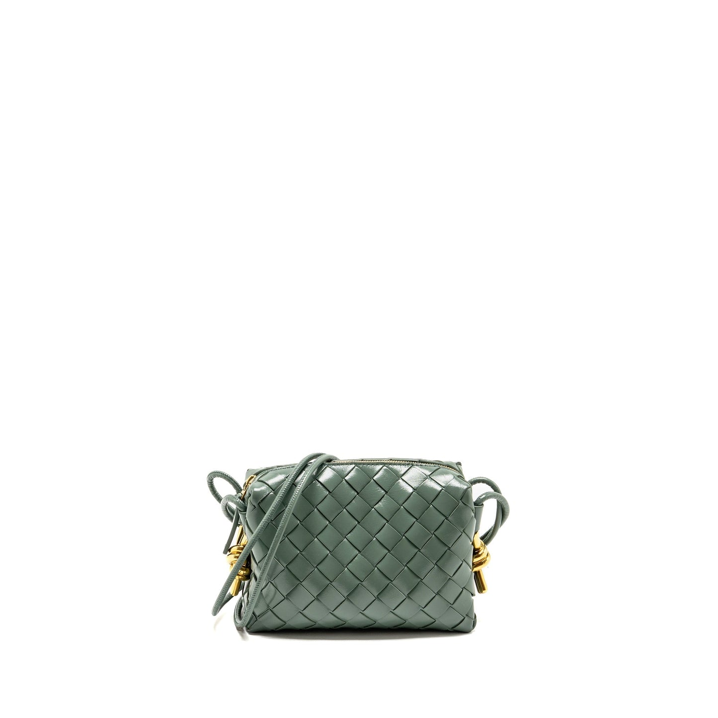 Bottega Veneta Mini Loop Purse Metal Knots Calfskin Green
