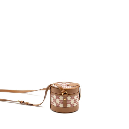 Luxury CELINE vanity box bag canvas/ calfskin leather multicolor GHW