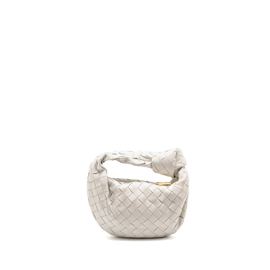BOTTEGA VENETA Mini Jodie Lambskin Chalk