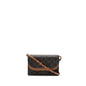 Luxury CELINE Wallet On Strap Triomphe Canvas/Lambskin Tan GHW