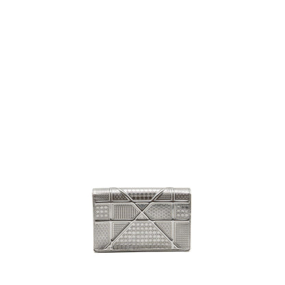 Dior Diorama Wallet on Chain Metallic Patent Silver Rovelle Bags