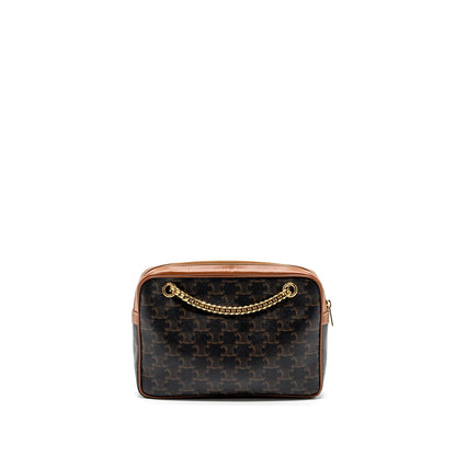 Celine patapans Purse triomphe canvas/Leather brown