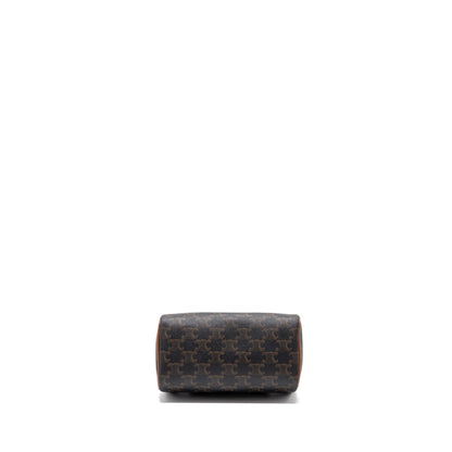 Celine Small Boston Purse Triomphe Canvas/ Leather Brown