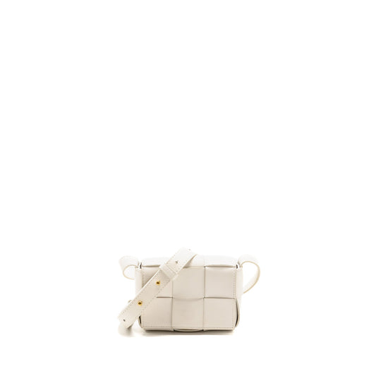 Bottega Veneta Intreccio Cassette Mini Purse Lambskin White