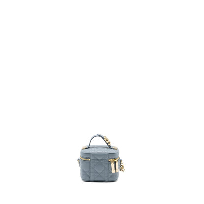 Dior Micro Lady Dior Vanity Case Lambskin Light Grey Rovelle Bags