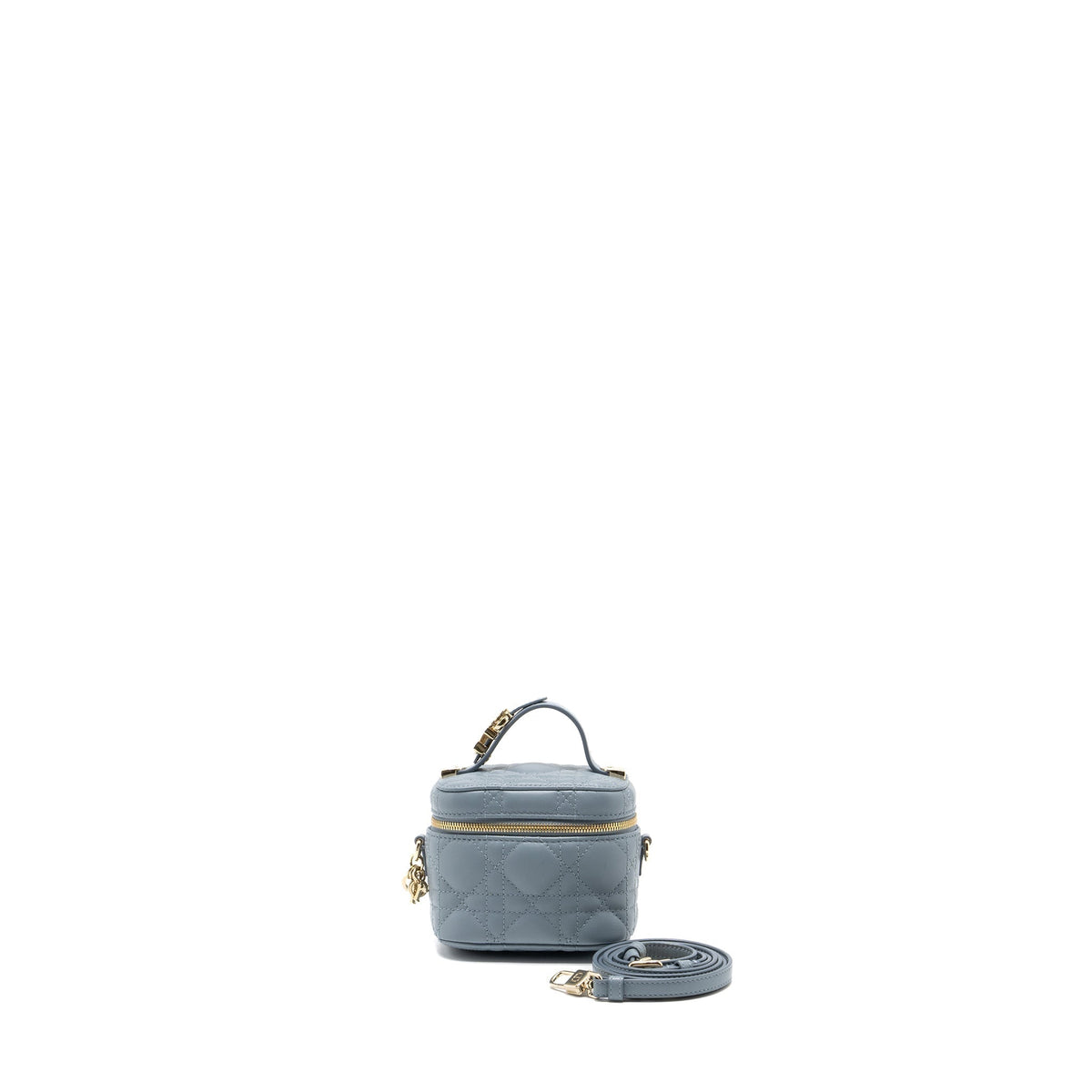 Dior Micro Lady Dior Vanity Case Lambskin Light Grey Rovelle Bags