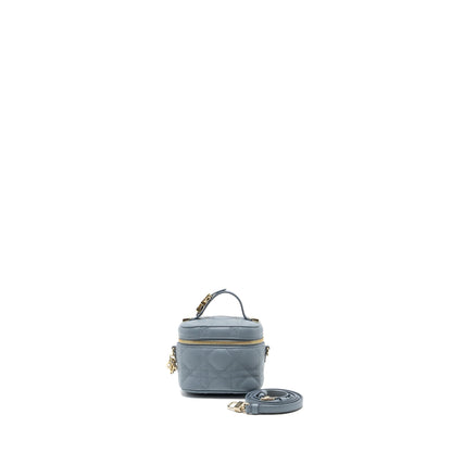 Dior Micro Lady Dior Vanity Case Lambskin Light Grey Rovelle Bags