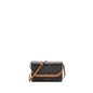 Luxury CELINE Wallet on strap Triomphe Canvas / Smooth Lambskin Tan
