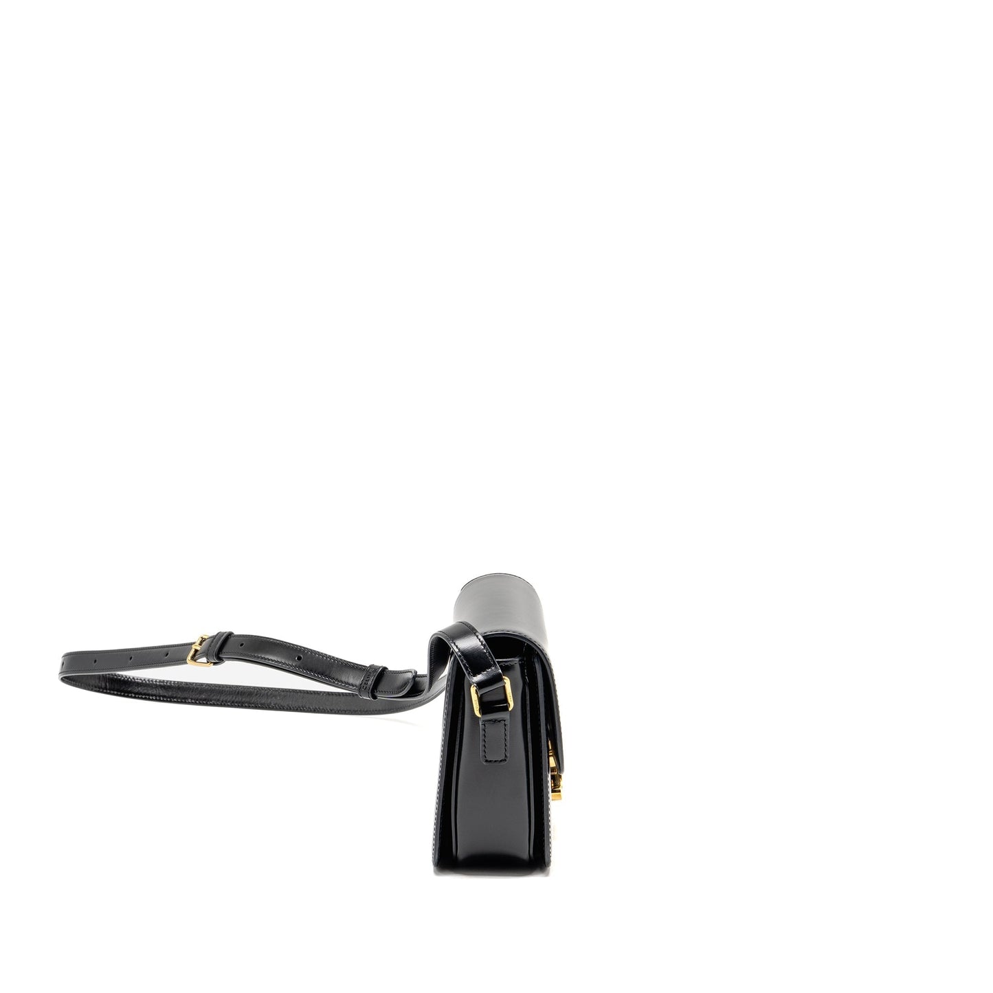 Celine Teen Triomphe Purse Shiny Calfskin Black