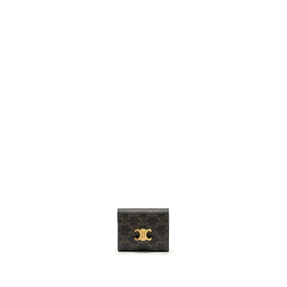 Celine Small Triomphe Flap Wallet Canvas Tan