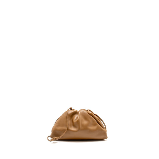 Bottega Veneta Mini The Pouch Smooth Calfskin Dark Beige