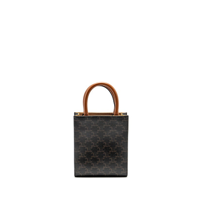 Celine Mini Vertical Cabas Triomphe Canvas Brown / Multicolour